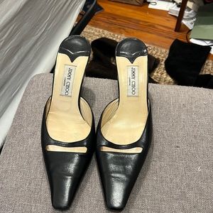 Jimmy choo used black slip on shoes